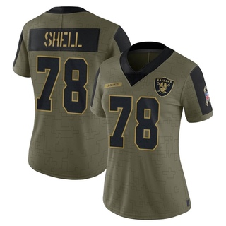 Limited Art Shell Women's Las Vegas Raiders 2021 Salute To Service Jersey - Olive